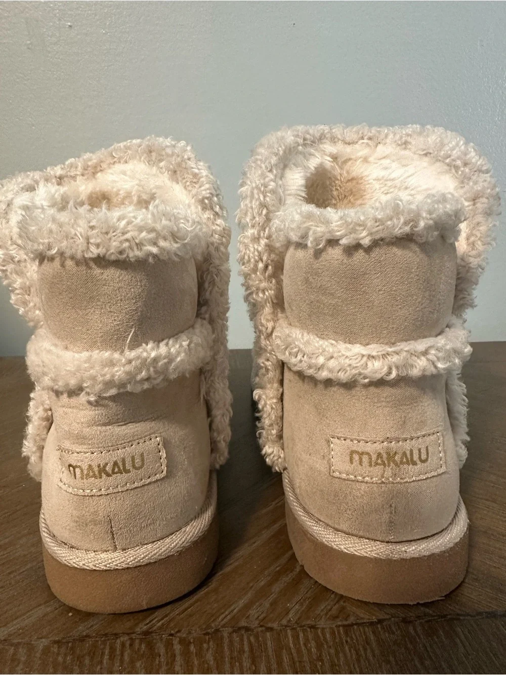 Women’s Cozy Faux-Suede Shearling Cuff Winter Boots - Cream